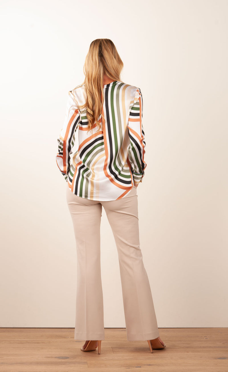 Bluse Weiß | Grün | Multicolor