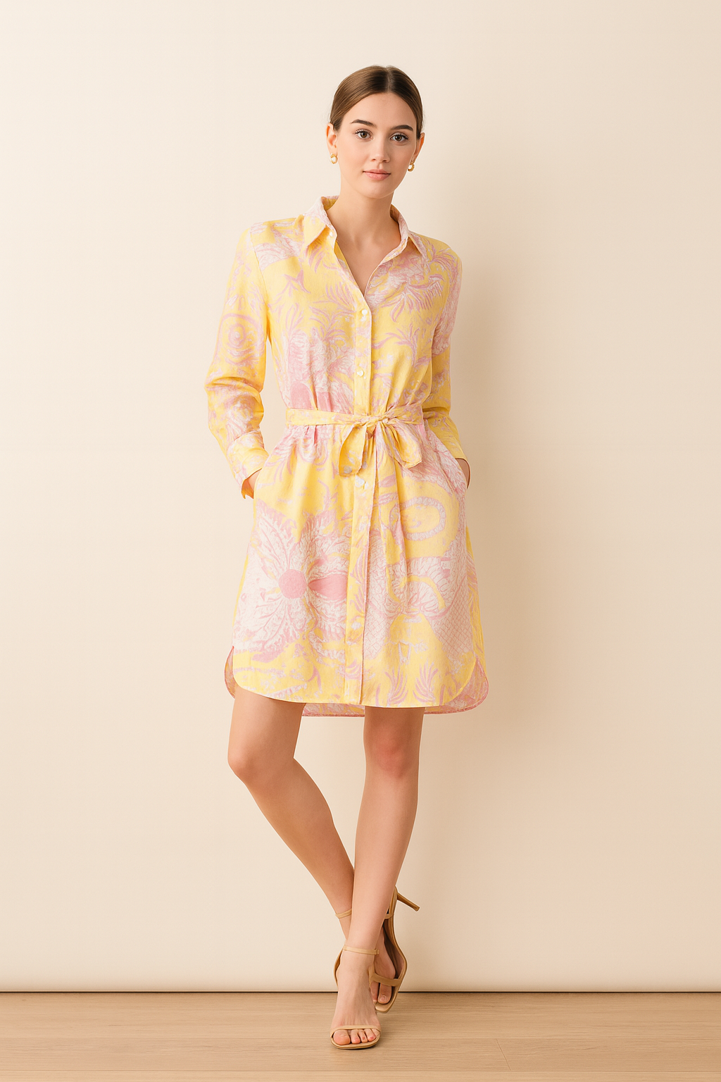 Kleid Weiß | Gelb | Rosa