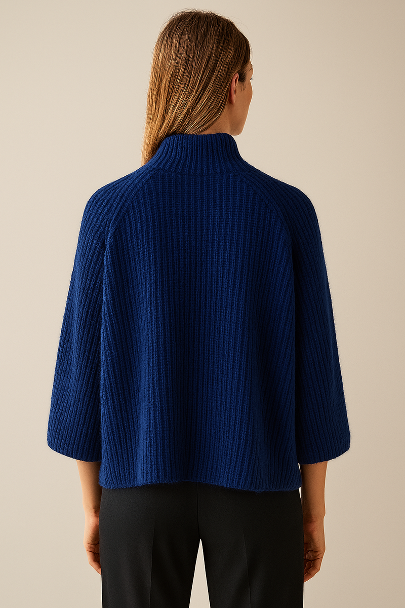 Kaschmir-Woll Pullover Blau