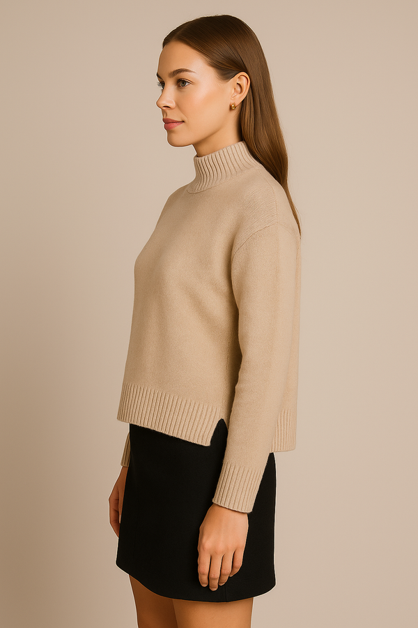 Pullover Melange Beige | Gold