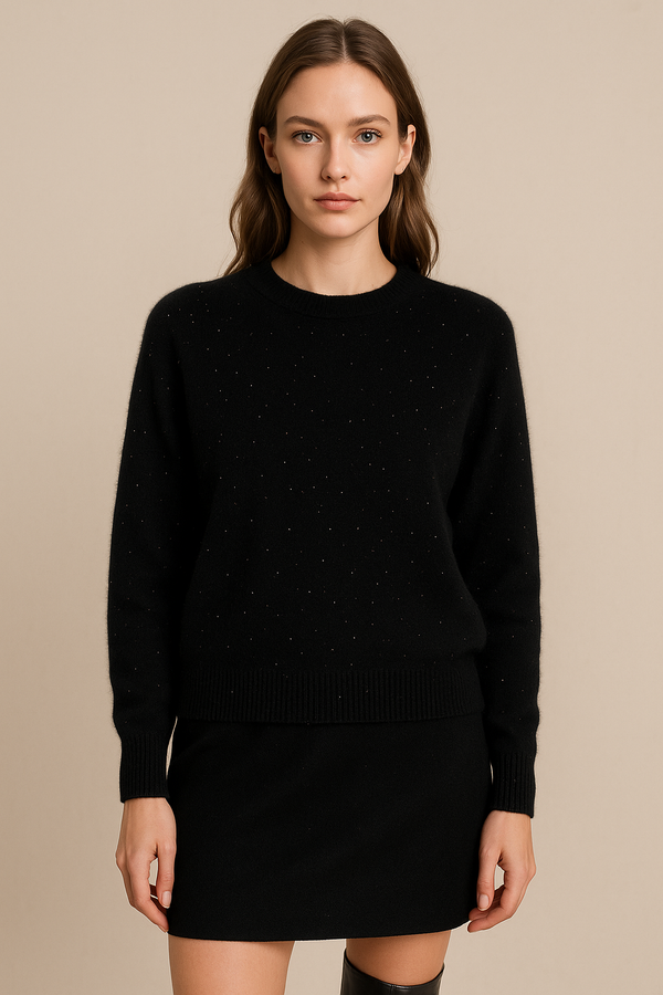 Pullover „Pailletten“ Schwarz