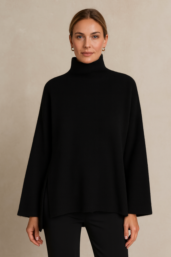 Poncho-Cut Pullover Schwarz