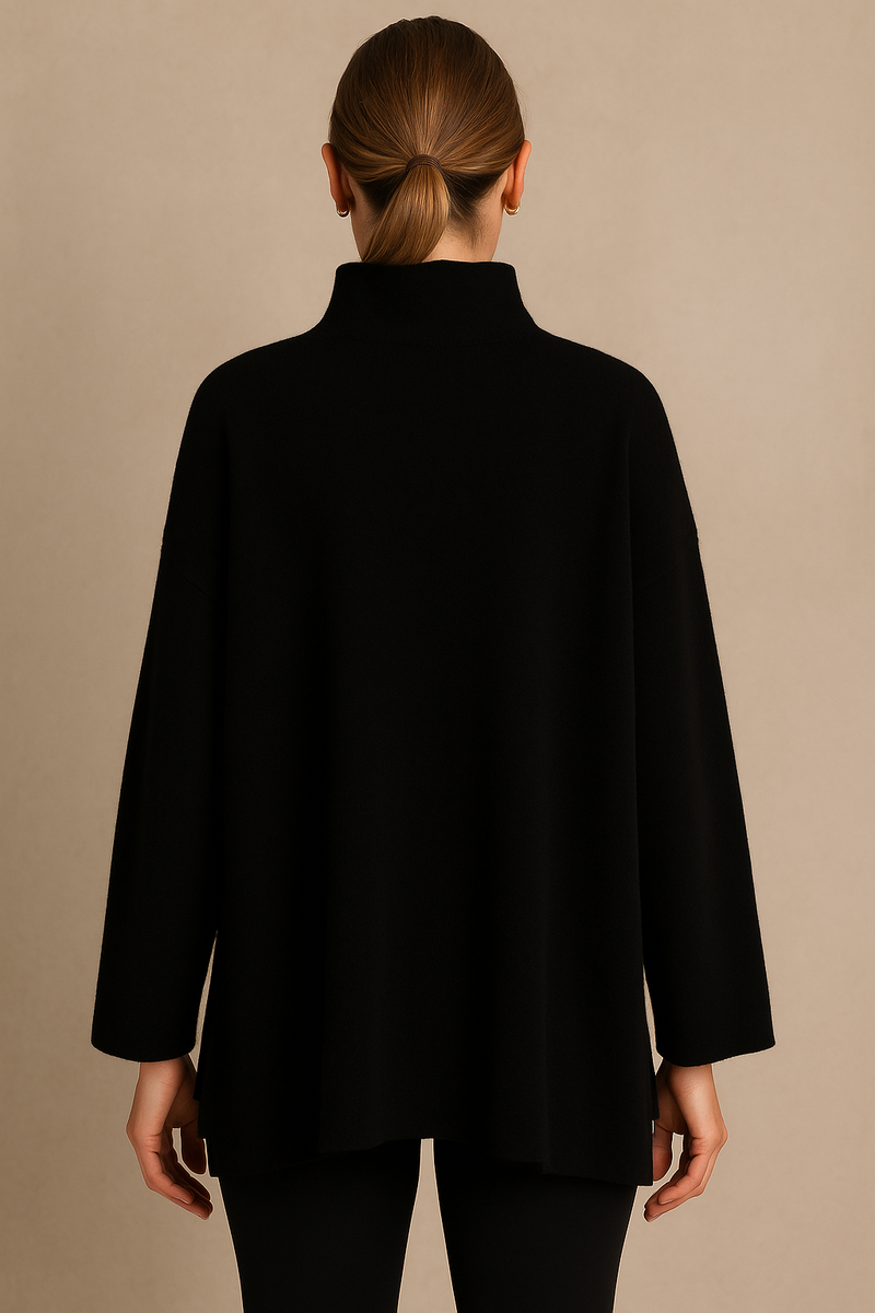 Poncho-Cut Pullover Schwarz