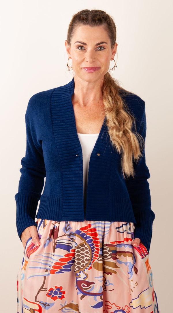 Strickjacke Blau