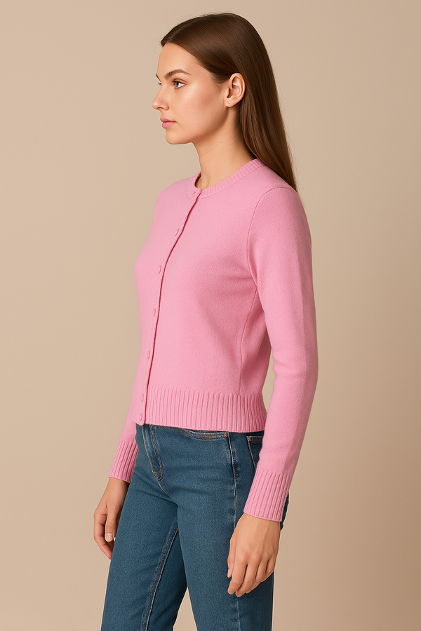 Kaschmir Strickjacke Rosa
