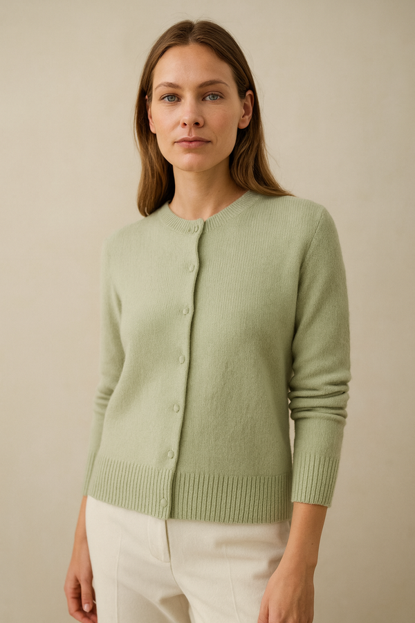 Kaschmir Strickjacke Matcha