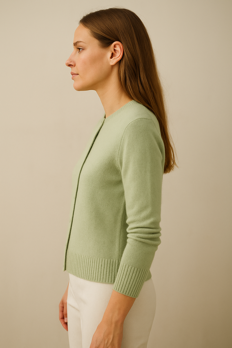 Kaschmir Strickjacke Matcha