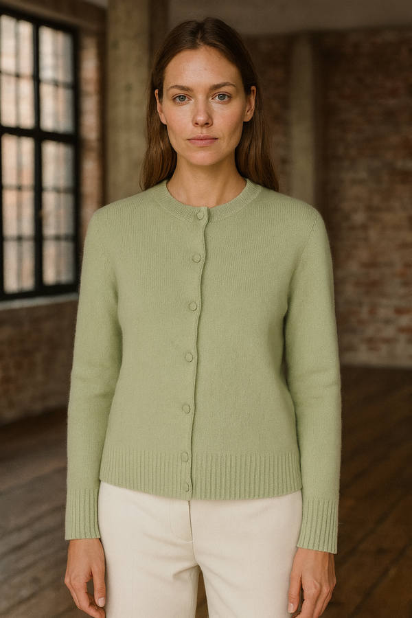 Kaschmir Strickjacke Matcha