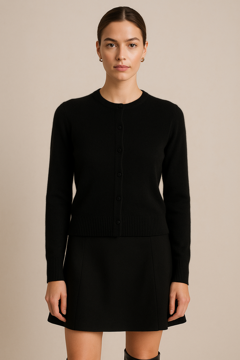 Kaschmir Strickjacke Schwarz