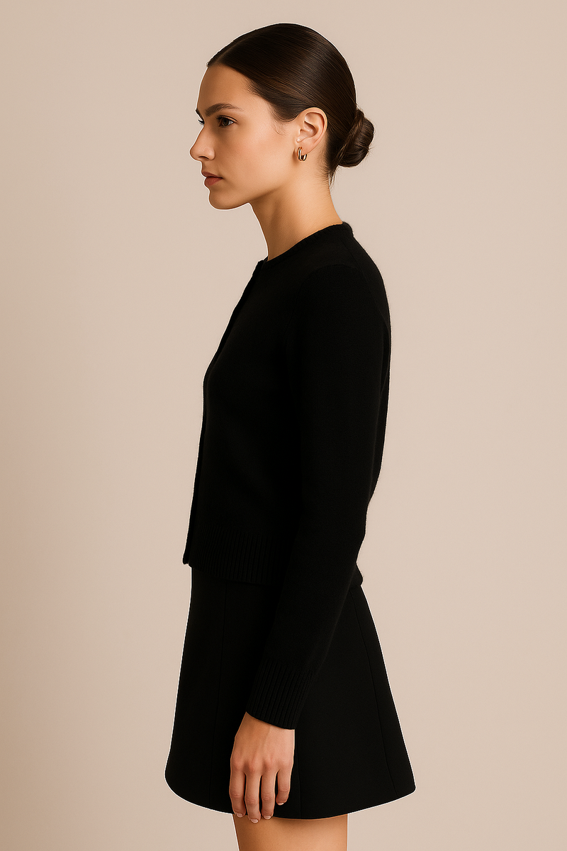 Kaschmir Strickjacke Schwarz