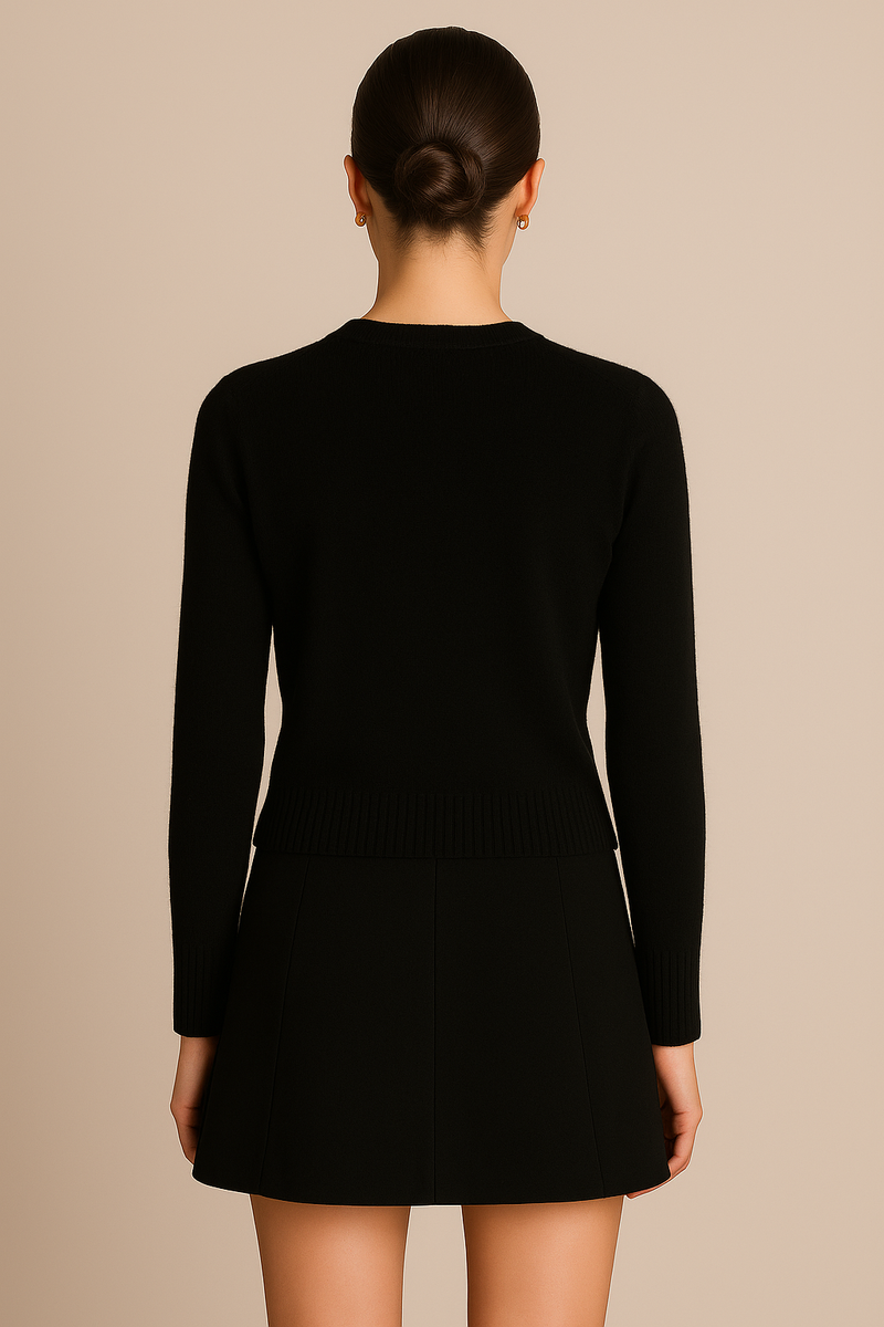 Kaschmir Strickjacke Schwarz