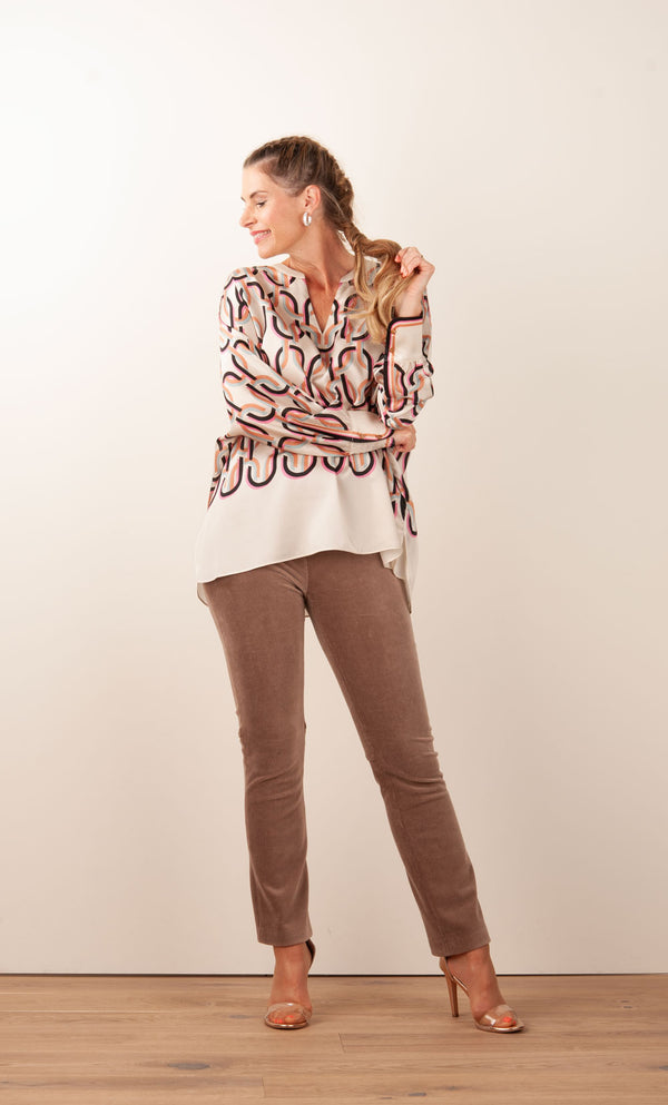 Bluse „Chain“ Beige | Multicolor