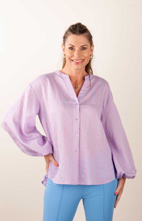 Bluse „Streifen“ Rosa | Blau