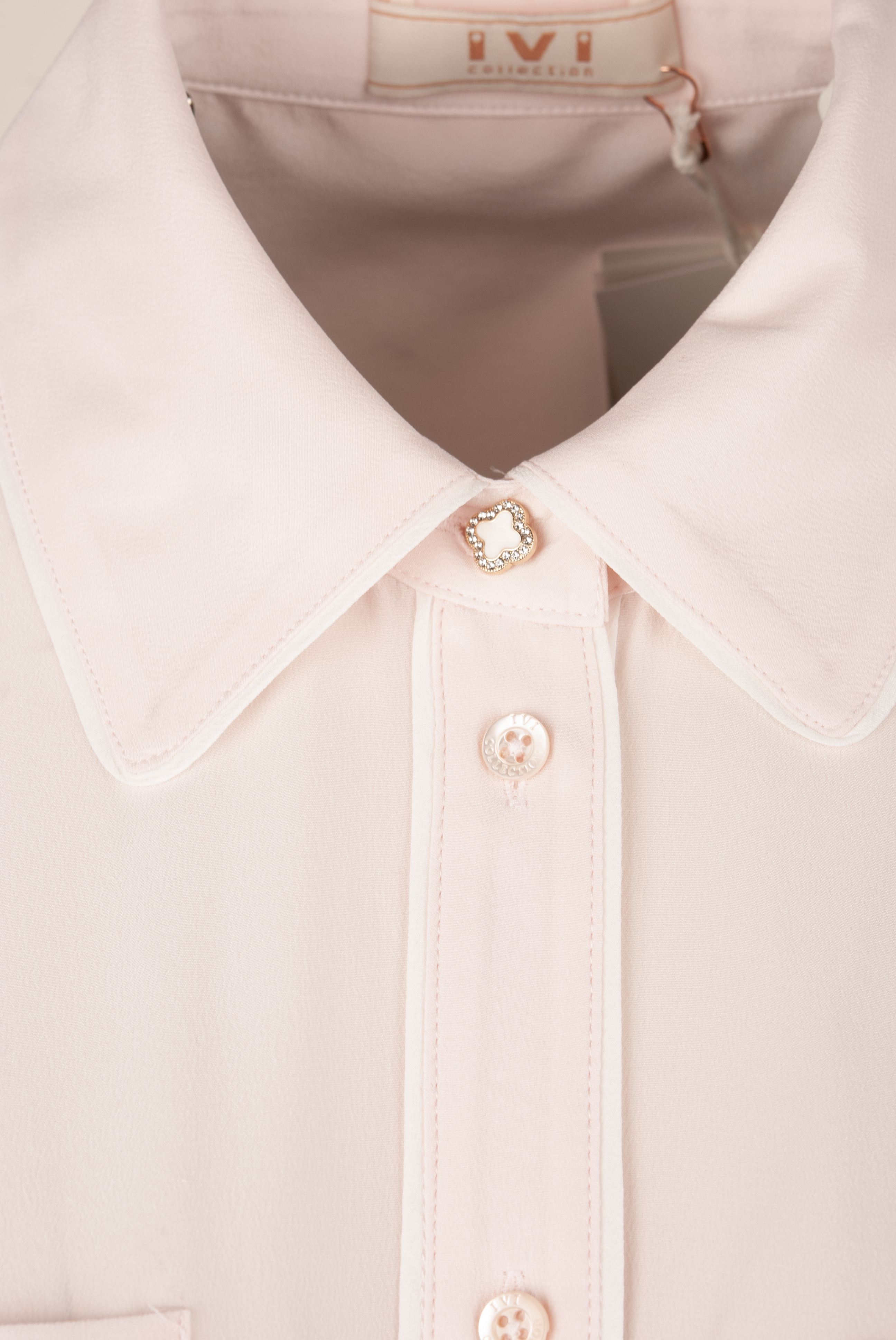 Bluse Hellrosa | Weiß