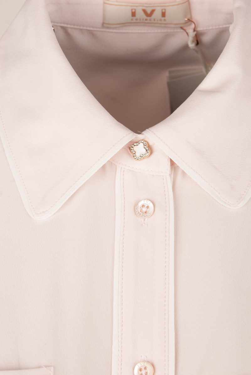 Bluse Hellrosa | Weiß