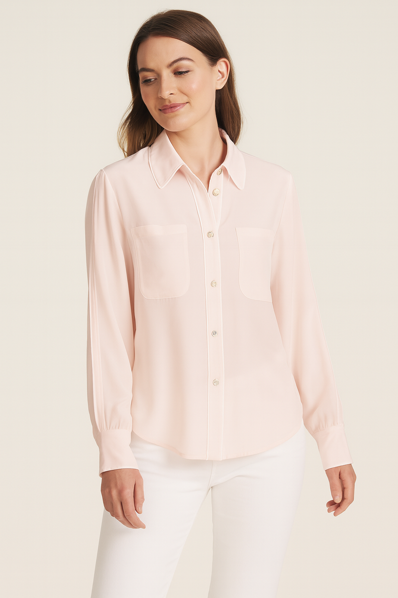 Bluse Hellrosa | Weiß