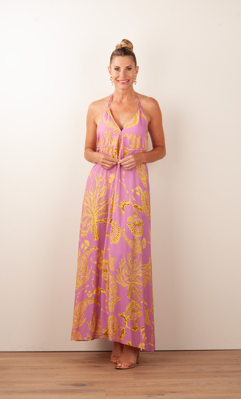 IVI Collection Trägerkleid Rosa | Gelb