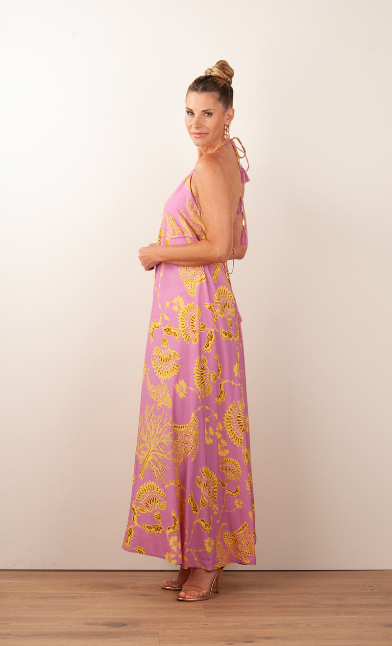 Trägerkleid Rosa | Gelb