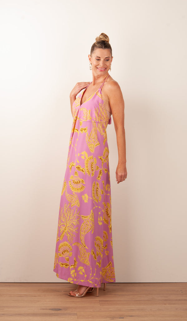 Trägerkleid Rosa | Gelb