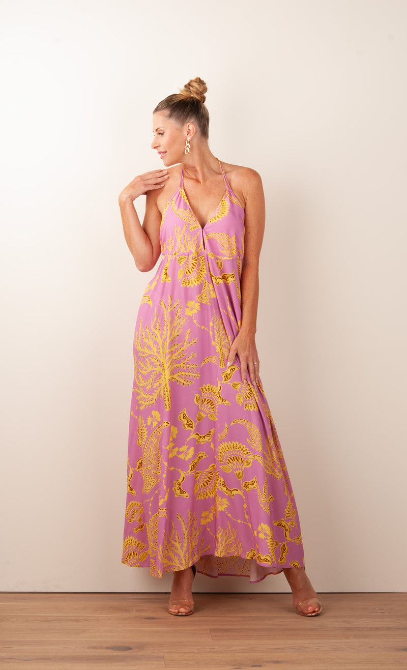 Trägerkleid Rosa | Gelb