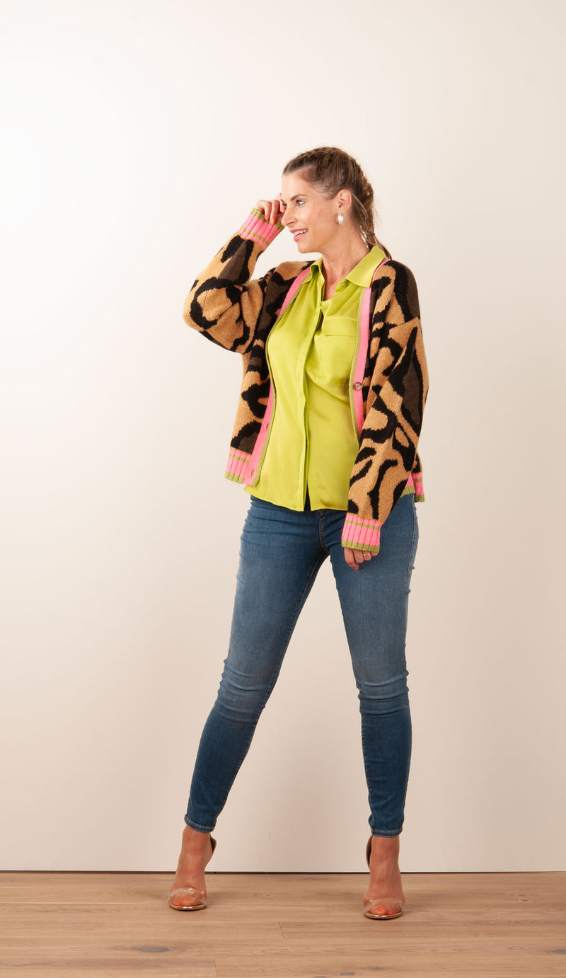 Strickjacke „Big Leo“ Multicolor