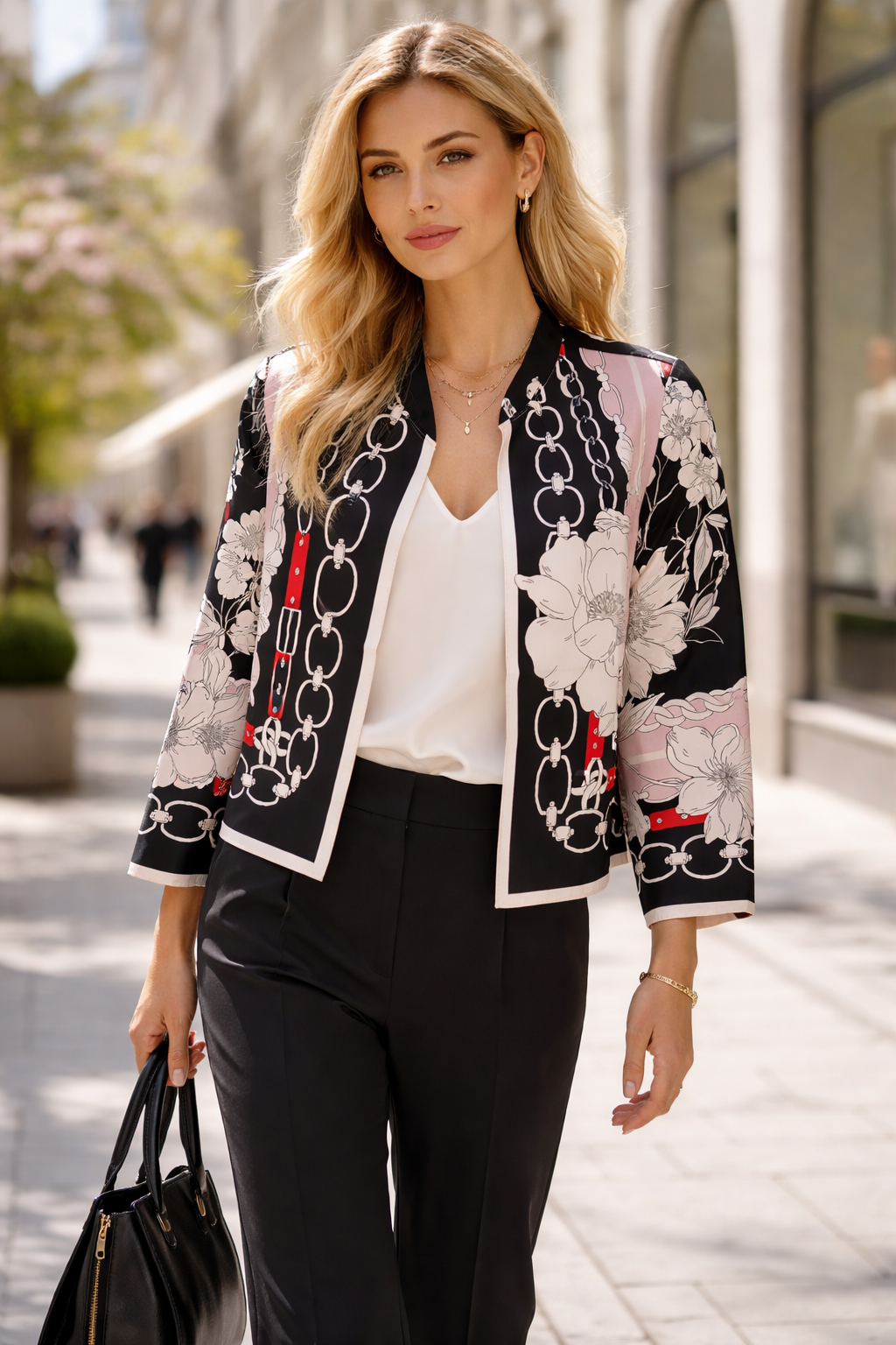 Seidenjacke Schwarz | Rosa | Multicolor