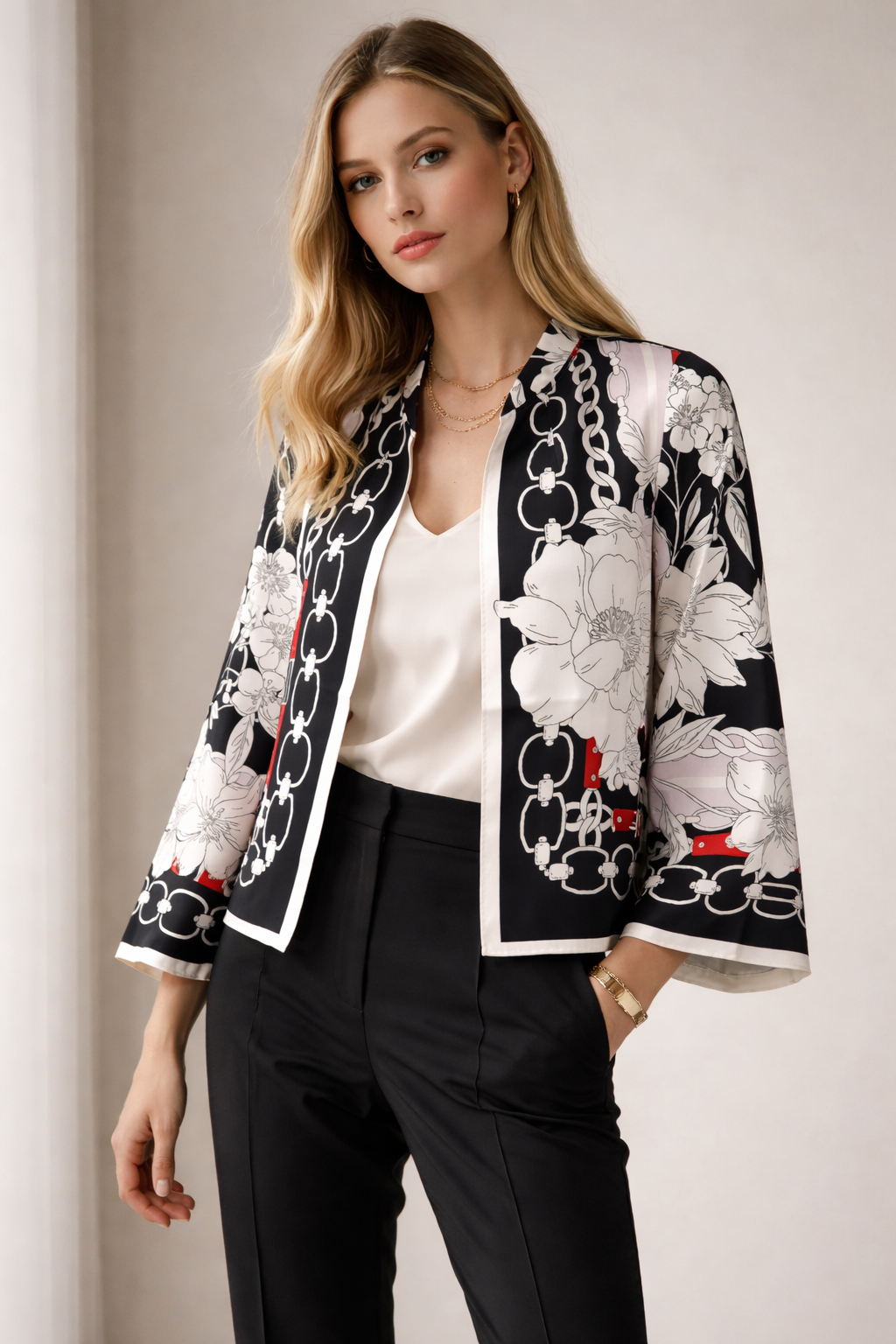 Seidenjacke Schwarz | Rosa | Multicolor