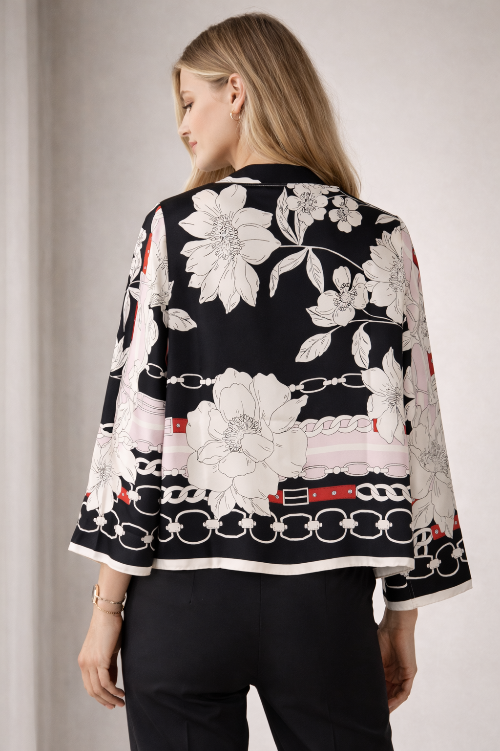 Seidenjacke Schwarz | Rosa | Multicolor