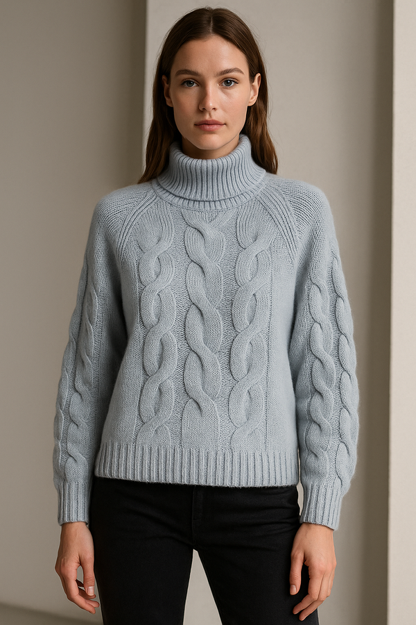 Kaschmir Rollkragenpullover Eisblau