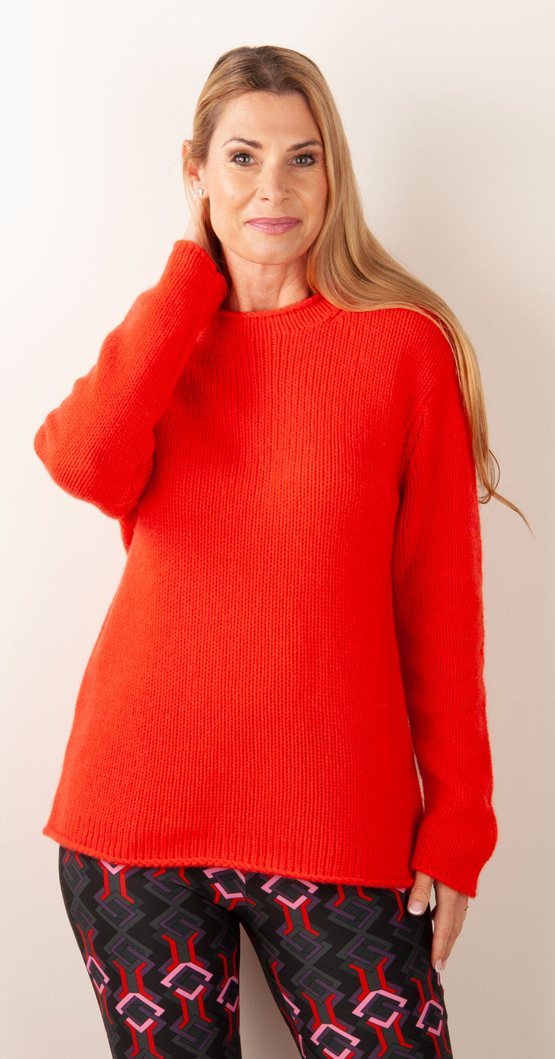 Kaschmir Pullover Korallrot