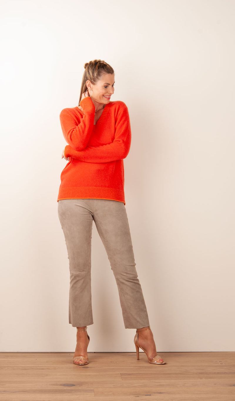 Kaschmir Pullover Orange/Rot