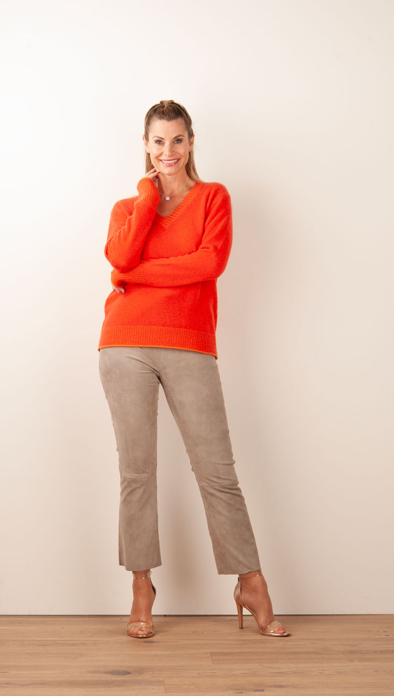 Kaschmir Pullover Orange/Rot
