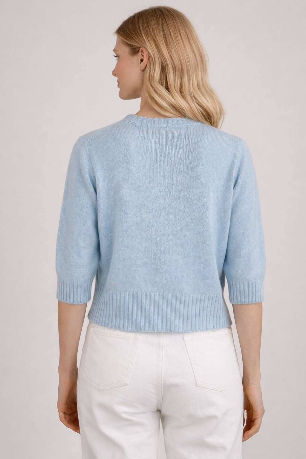 Kaschmir Strickjacke Eisblau