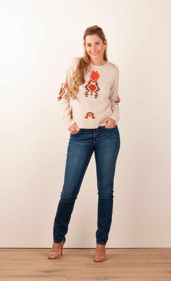 Kaschmir Pullover Beige | Multicolor