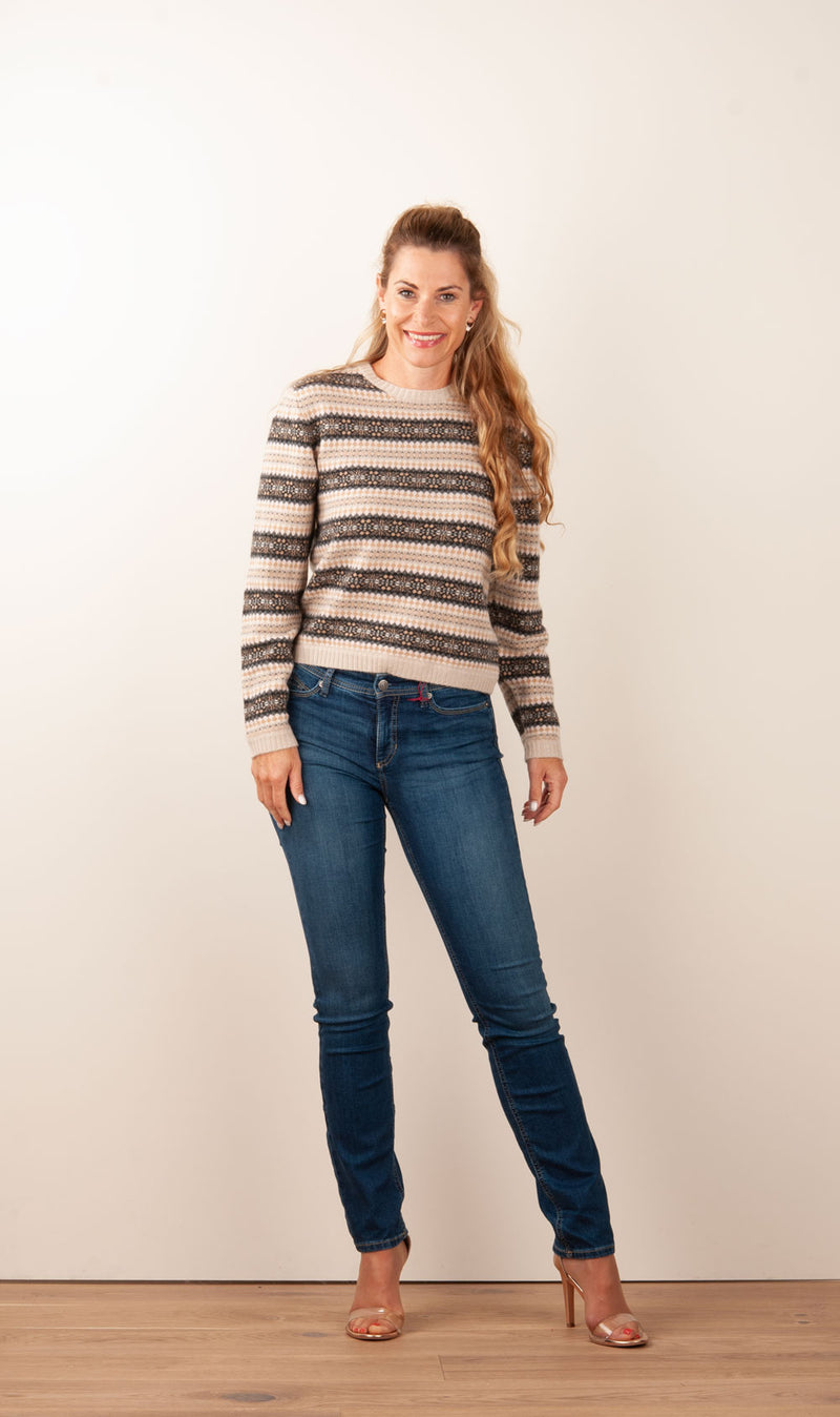 Kaschmir Pullover Beige | Offwhite | Multicolor