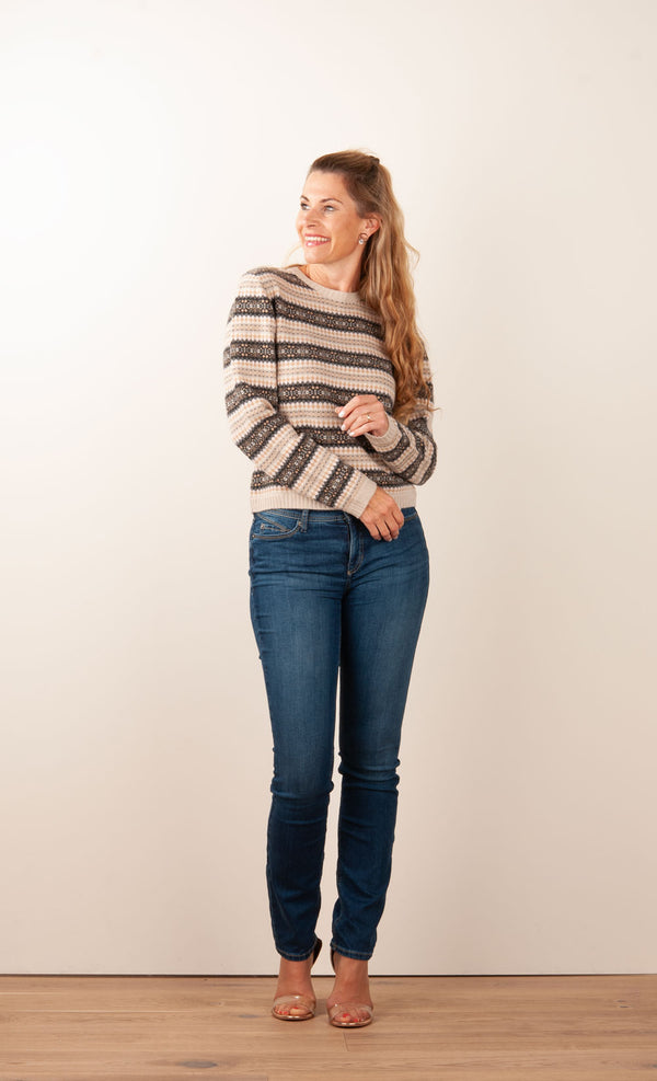 Kaschmir Pullover Beige | Offwhite | Multicolor