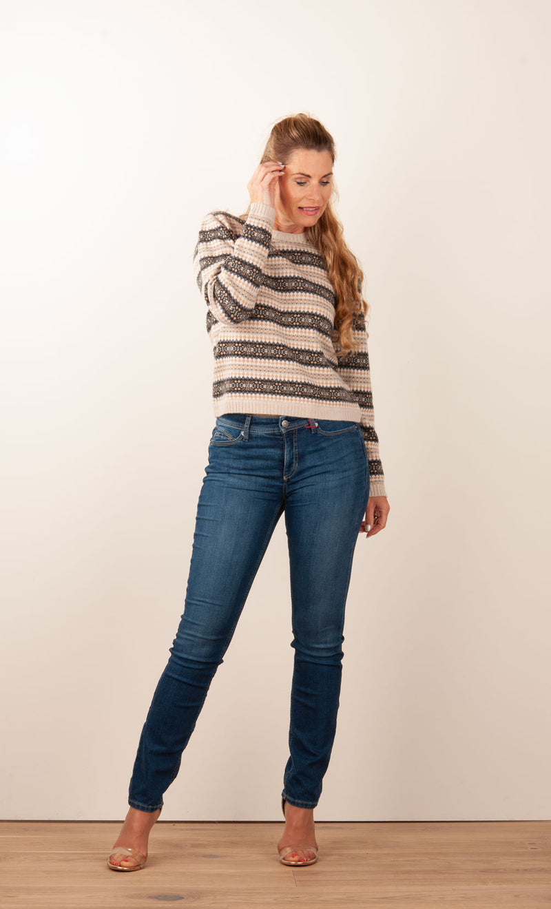 Kaschmir Pullover Beige | Offwhite | Multicolor