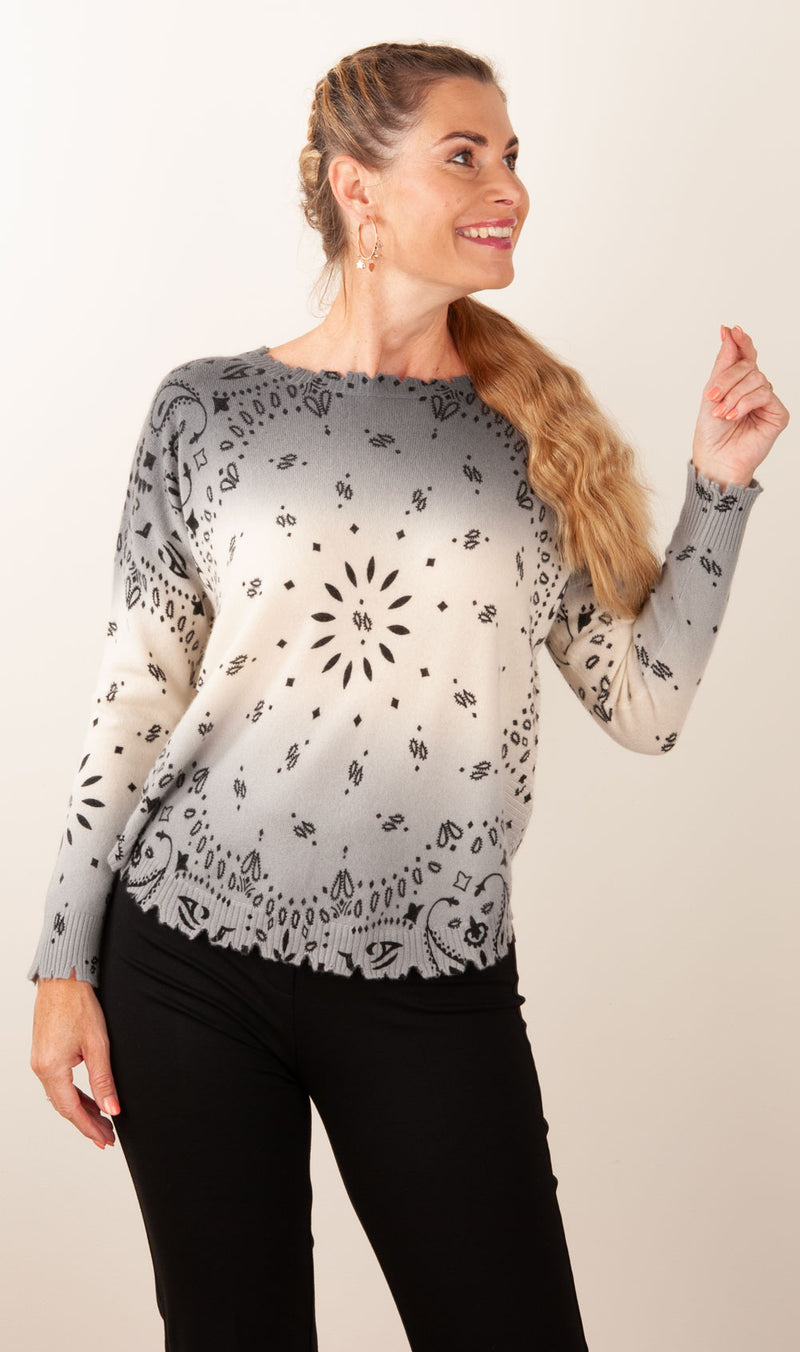 Kaschmir Pullover Creme | Grau