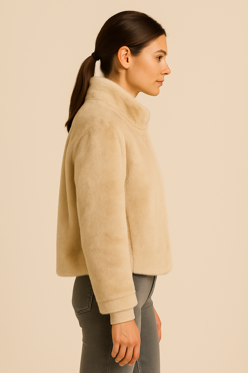 Jacke „Fake Fur“ Beige