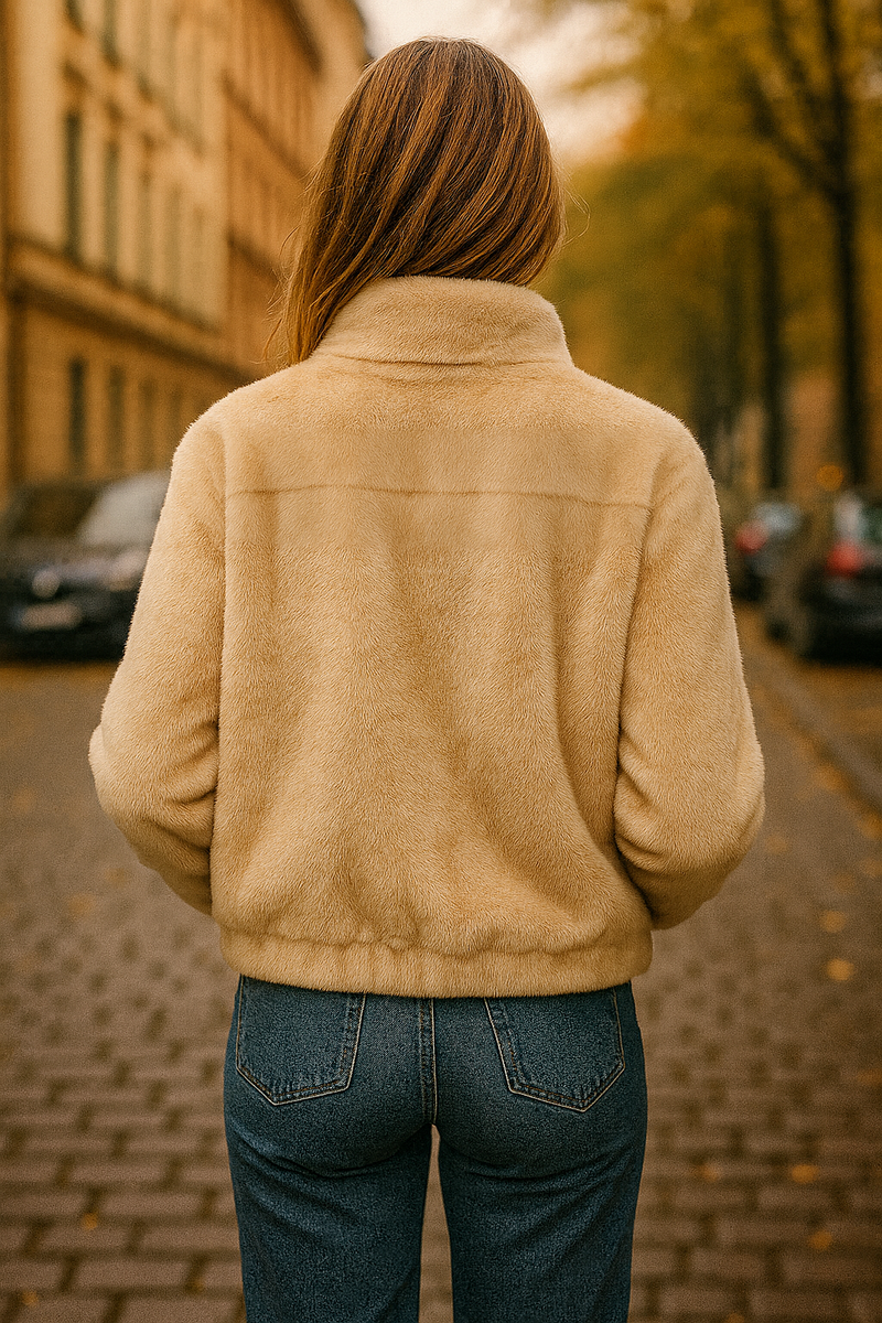 Jacke „Fake Fur“ Beige