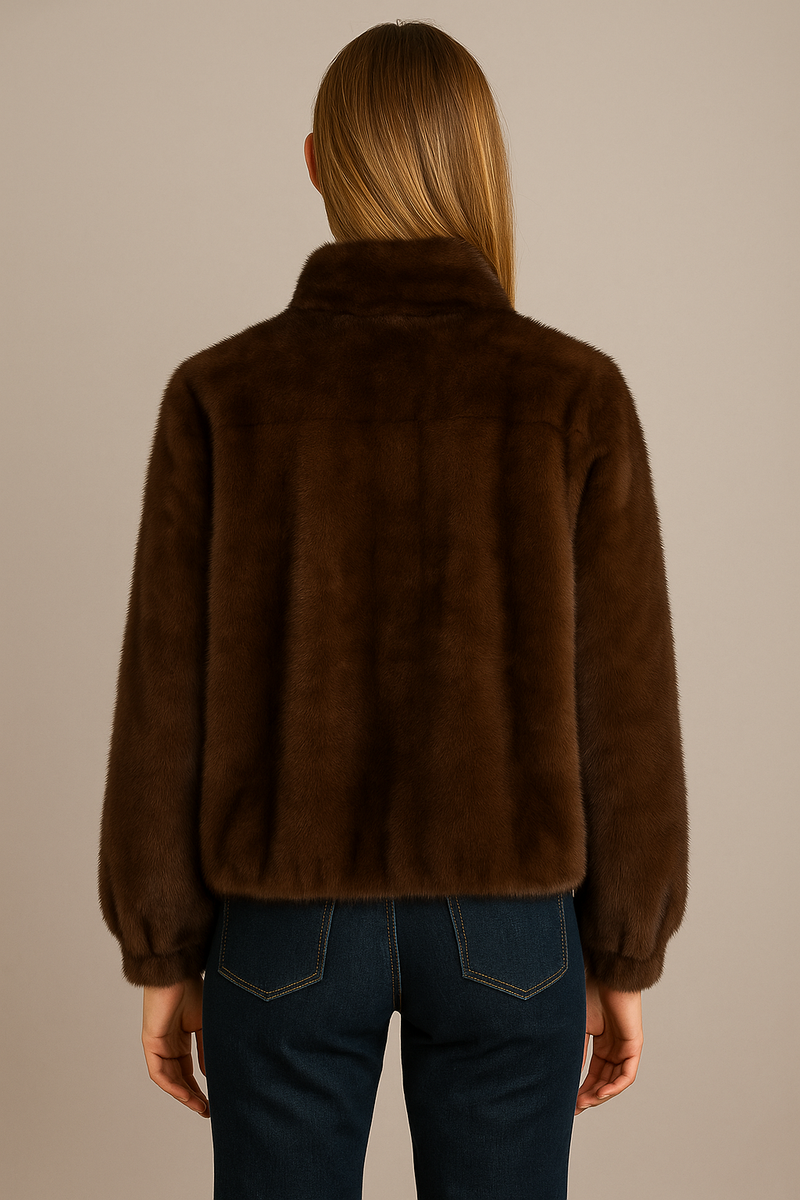 Jacke „Fake Fur“ Braun