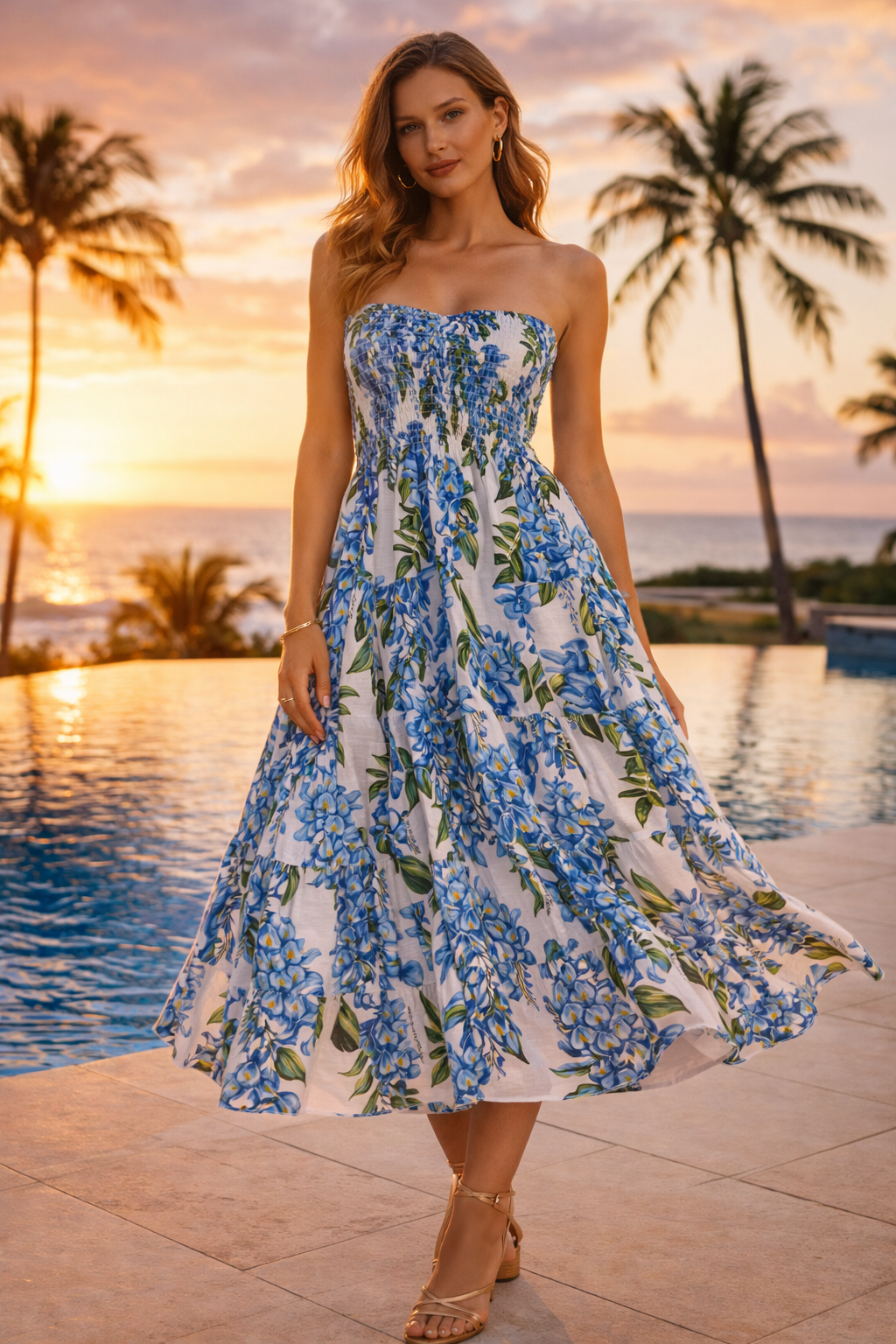 Bustierkleid Blau | Grün | Gelb | Weiß