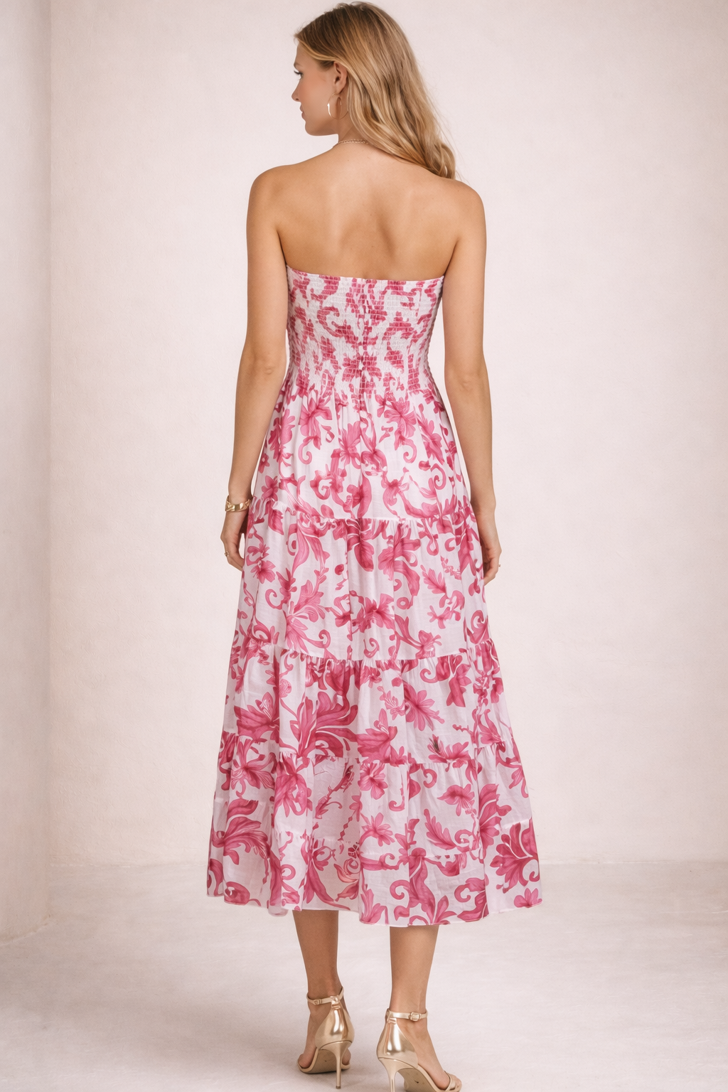 Bustierkleid Pink | Weiß