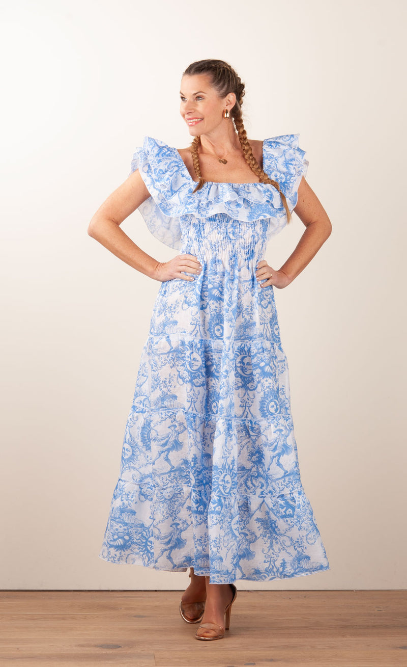 Kleid Hellblau | Weiß