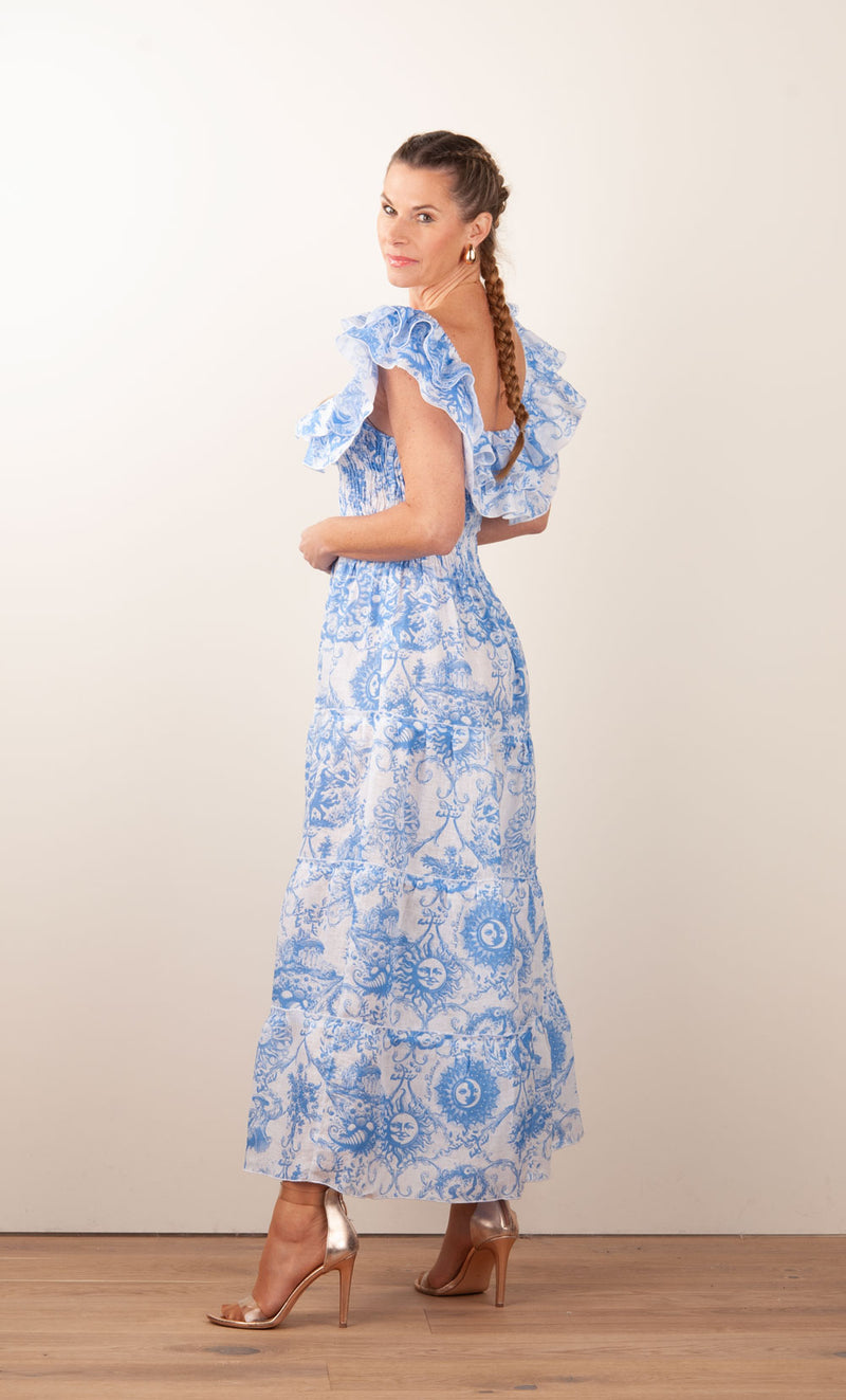 Kleid Hellblau | Weiß