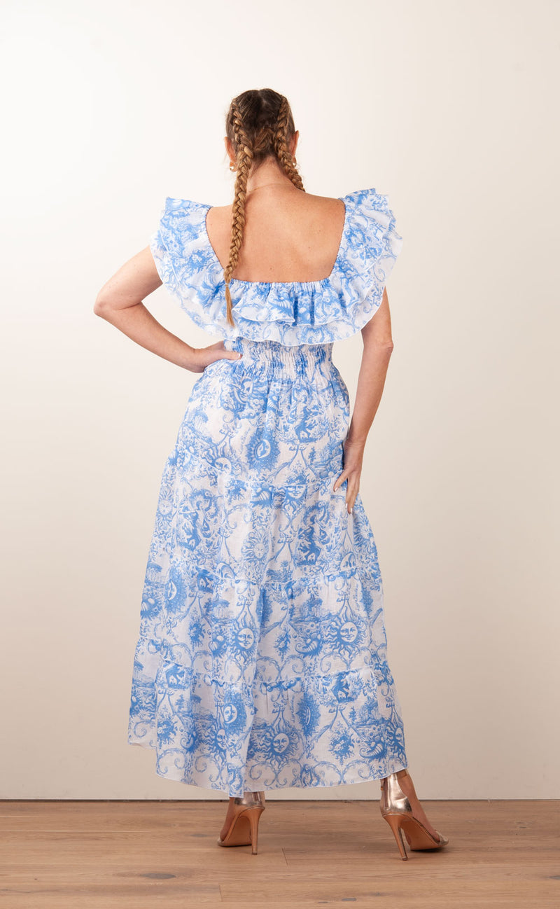 Kleid Hellblau | Weiß