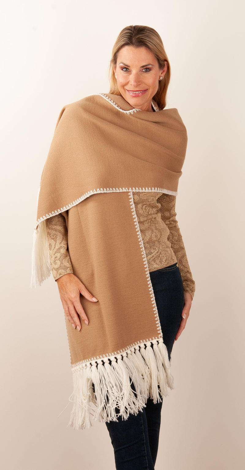 Luisa Spagnoli Schal Camel | Weiß