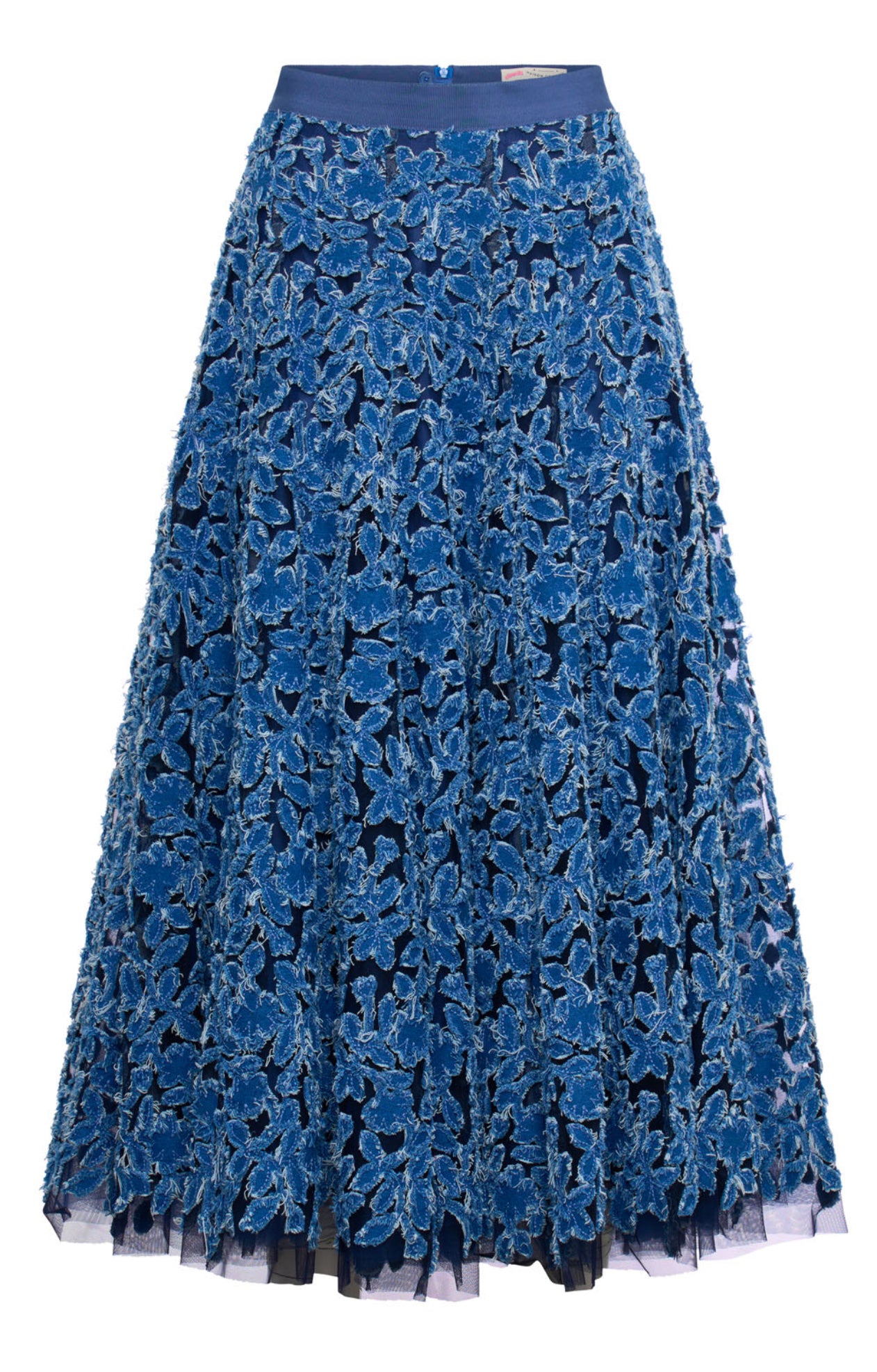 Rock „Blumen“ Jeansblau | Blau