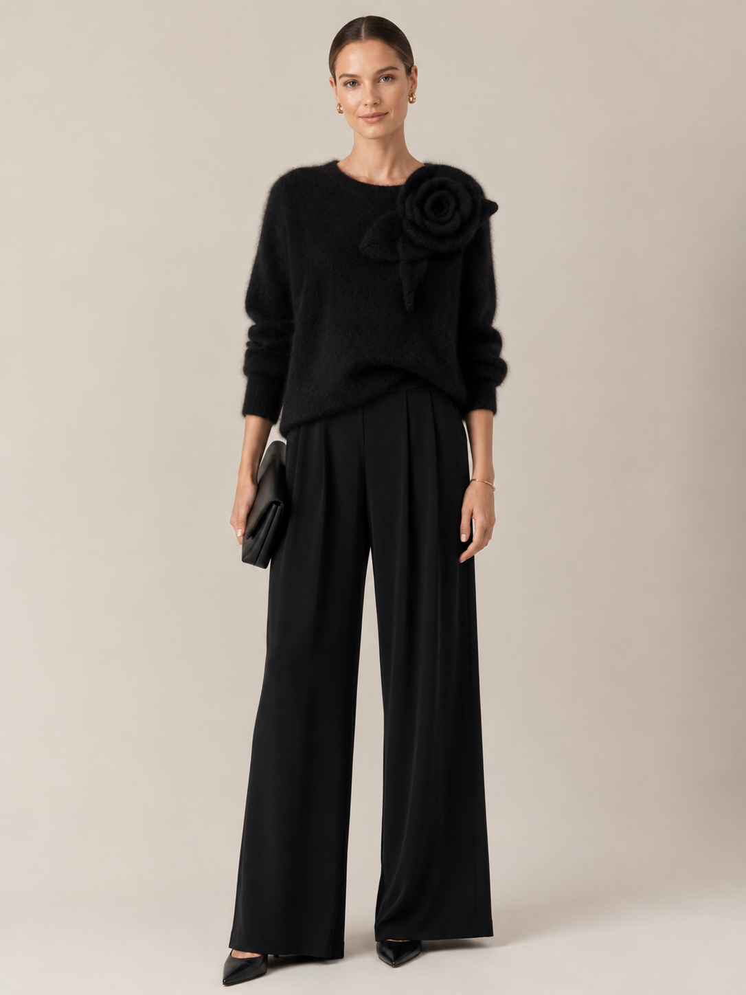 Eleganter Jumpsuit „Wickeloptik“ Schwarz