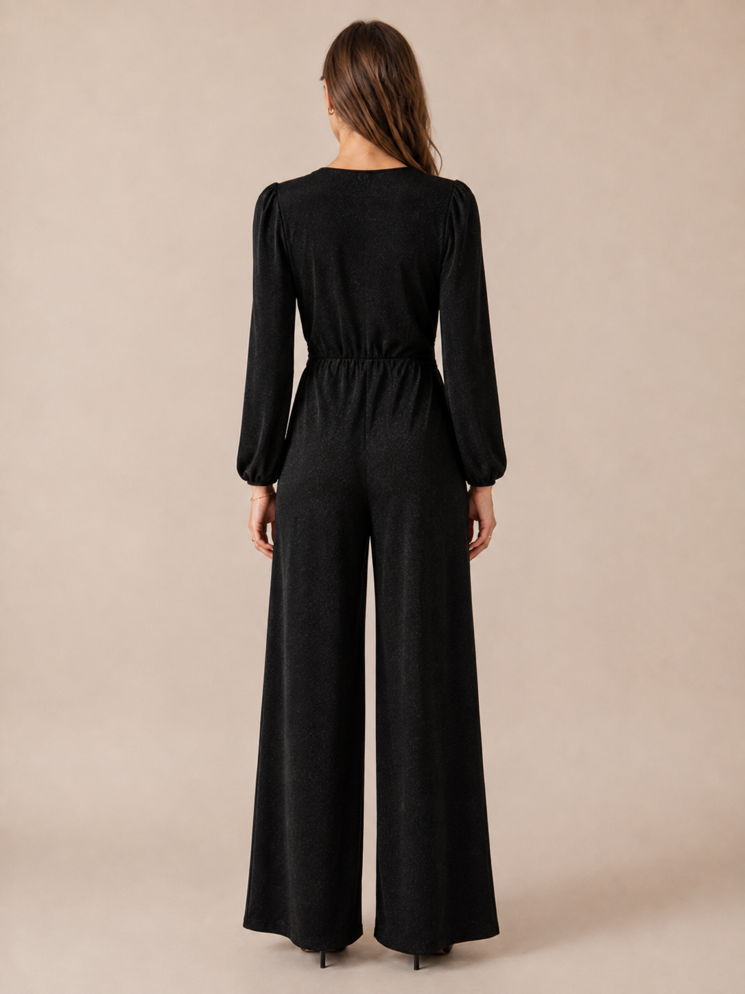 Lurex-Jumpsuit Schwarz